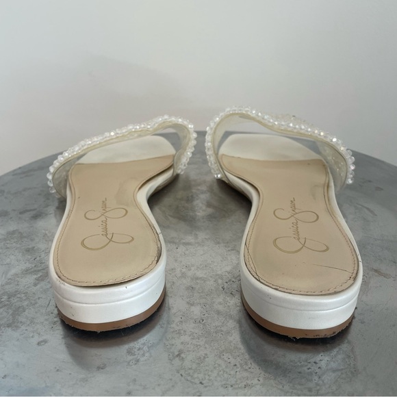 White Beaded Bridal Slide Sandals by Jessica Simpson Size 9 - Picture 4 of 4